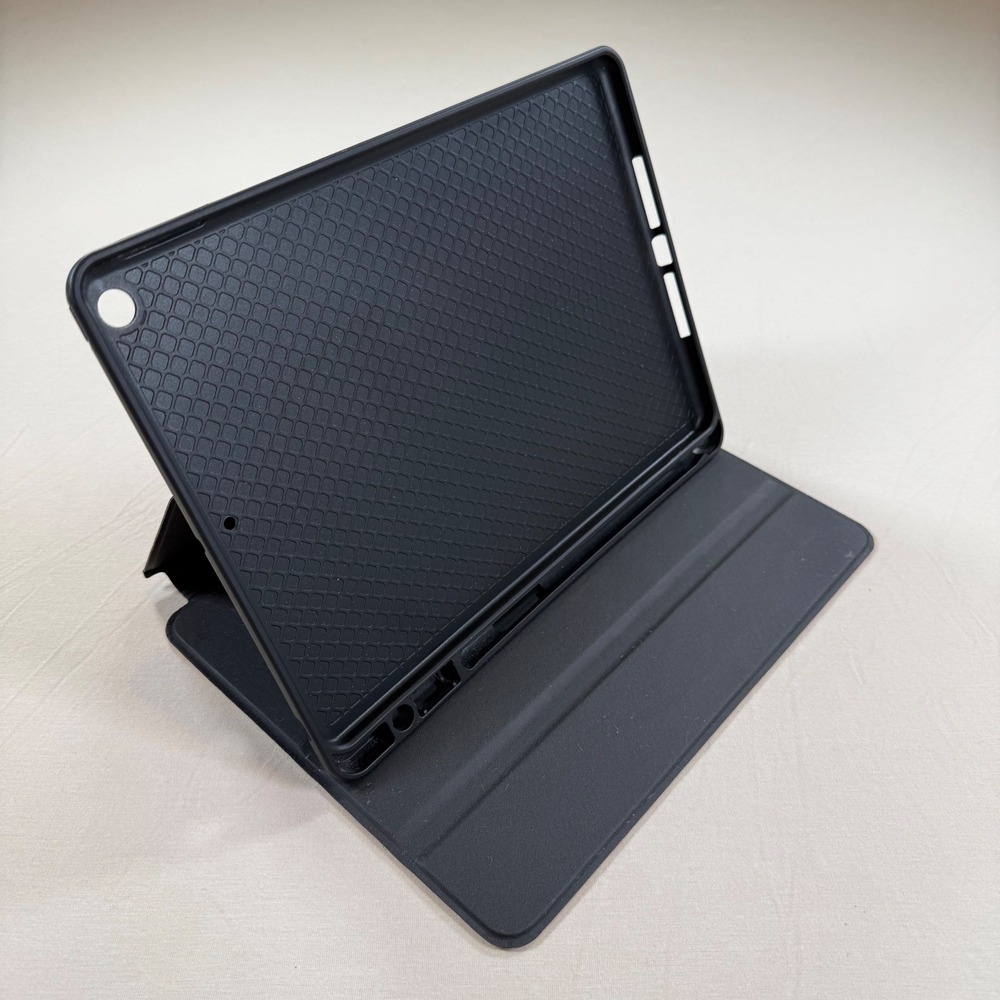 Casely iPad Gen 7/8/9 Folio Case‎ Pink Floral Ditsy Print Black Smart Cover - Picture 4 of 4